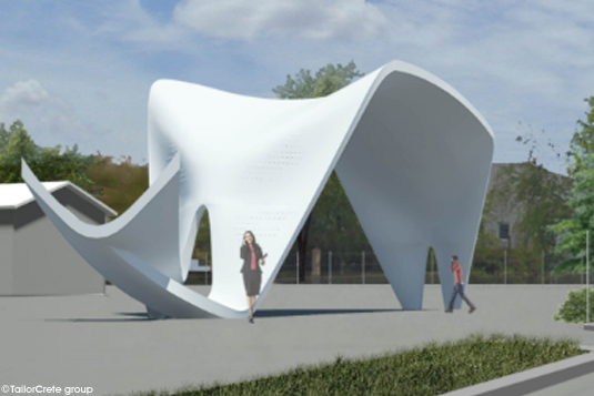 Planungsphase Computer animation of concrete sculpture