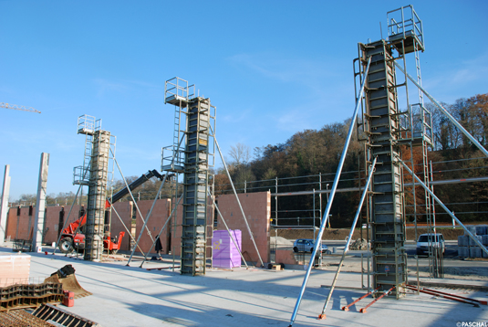 three sets of Grip column formwork
