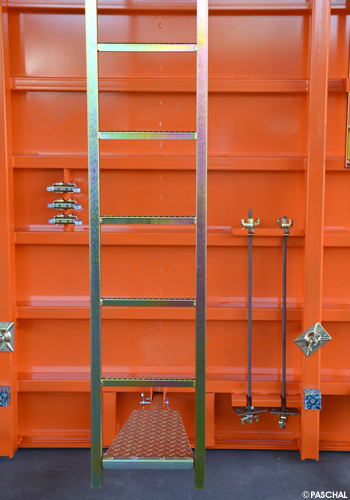 formwork panel including fixed-position safety equipment,