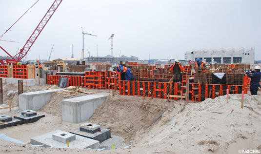 1,100 strip, raft and block foundations were constructed